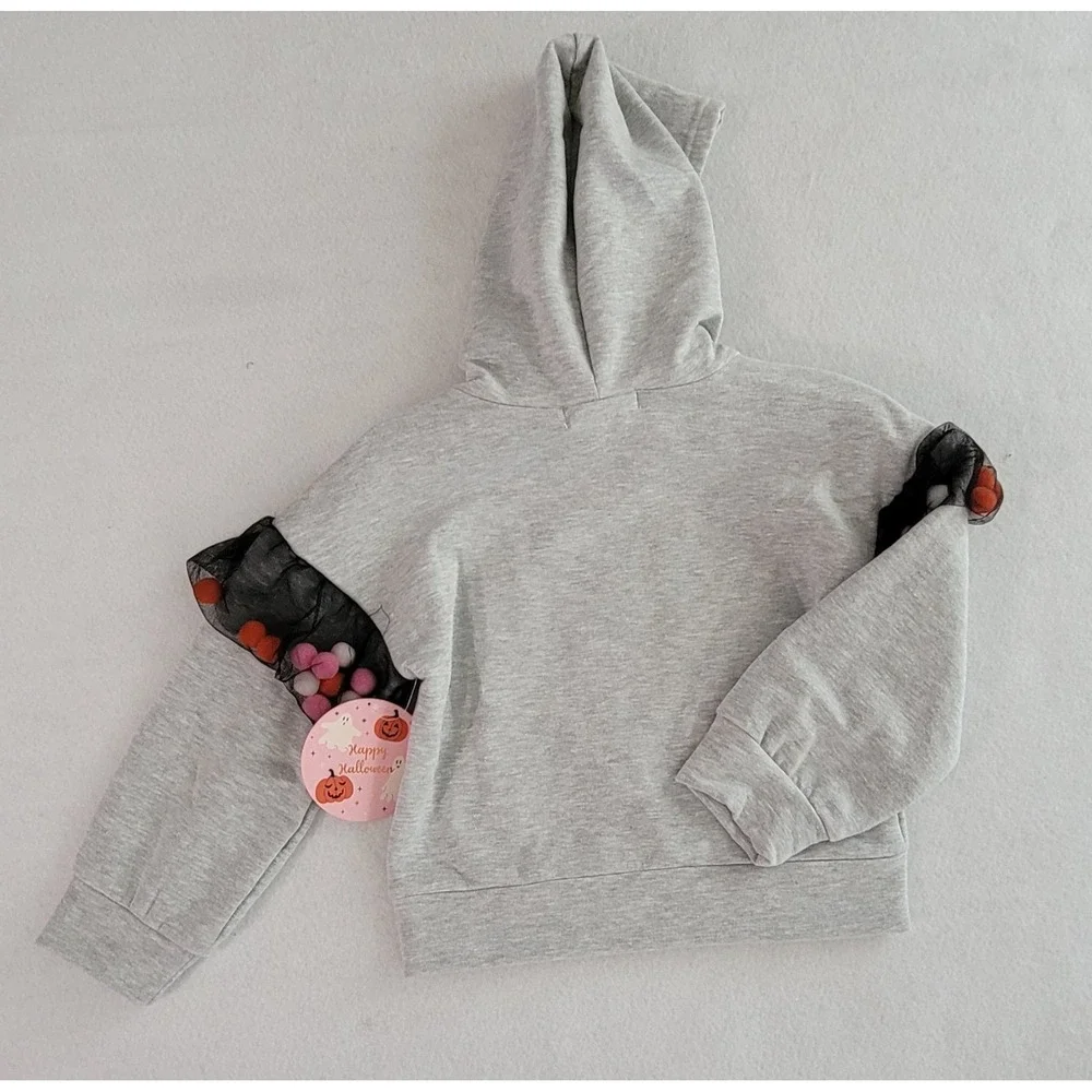 Maddie Michelle Little Miss BOOtiful Gray Kids Hoodie With  Socks 5 NWT
